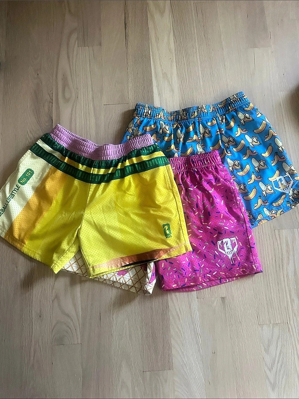 Baseball Lifestyle No. 101 Boys XXL Shorts Yellow & Blue Like New